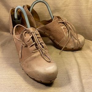 Sanita almost NEW Leather/wood heels, fun, stylish